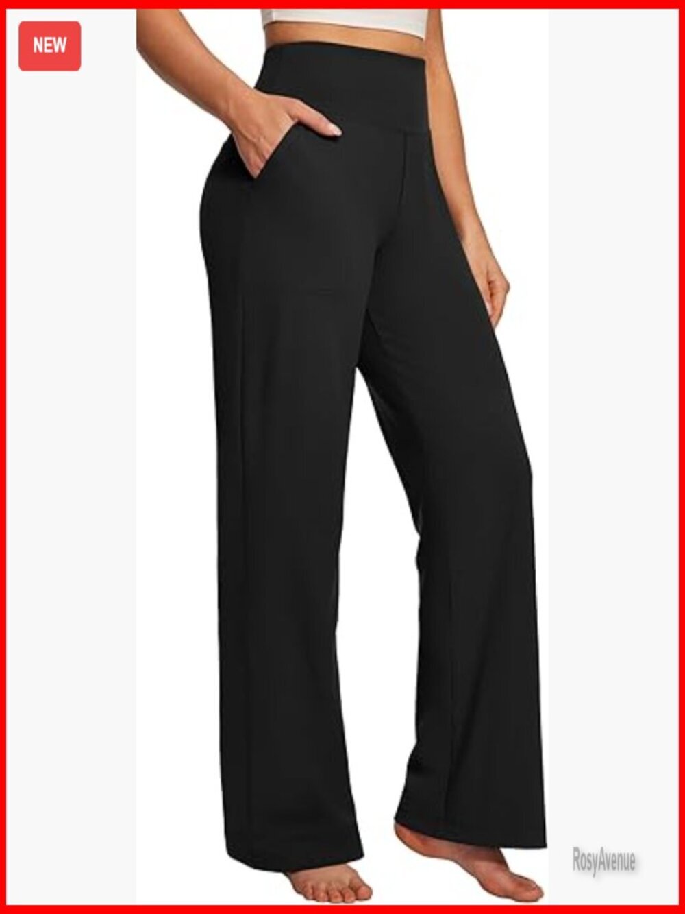 High Rise Wide Leg Yoga Pants Tummy Control Stretchy Work Dress Pants